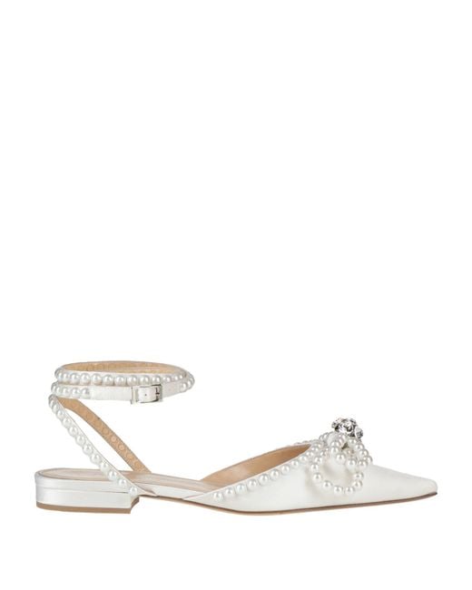Mach & Mach White Ballet Flats