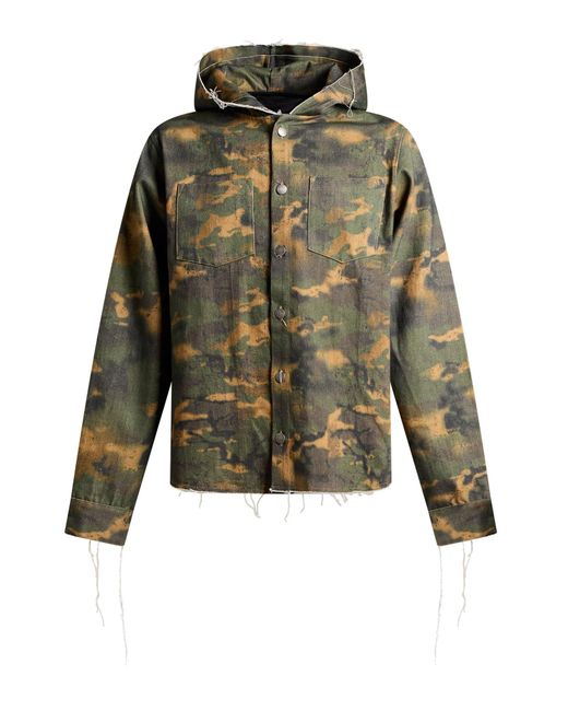 DISCLAIMER Green Military Denim Outerwear Cotton for men