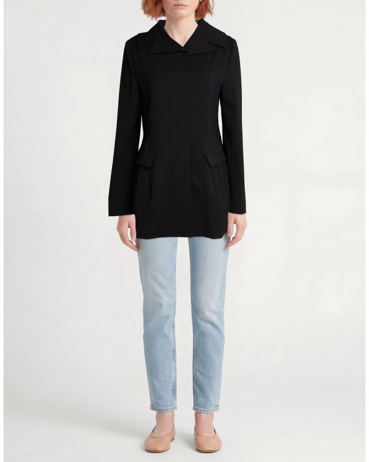 Hache Black Jacket Polyester, Virgin Wool, Elastane