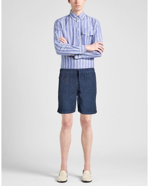 120% Lino Blue Shorts & Bermuda Shorts for men