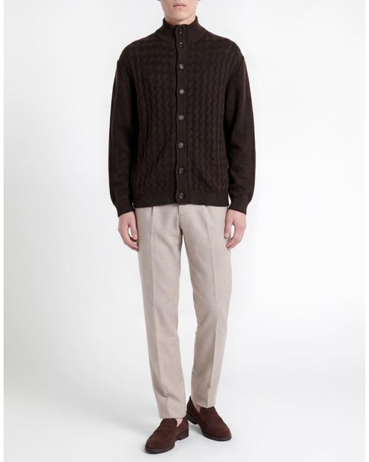 Daniele Fiesoli Black Cardigan Virgin Wool for men