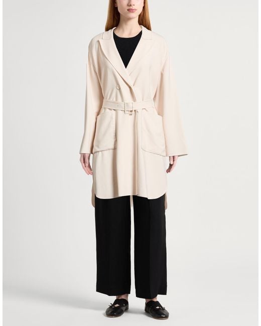 Eleventy Natural Overcoat & Trench Coat Wool, Elastane, Polyamide
