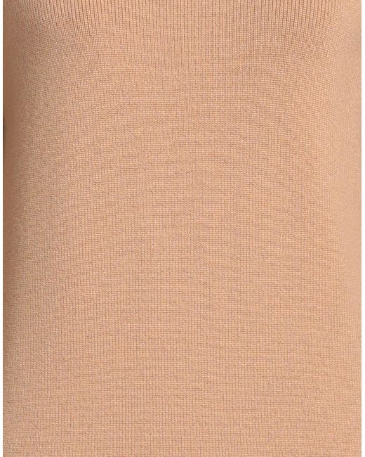 Elisabetta Franchi Natural Camel Midi Dress Wool, Acrylic, Polyamide