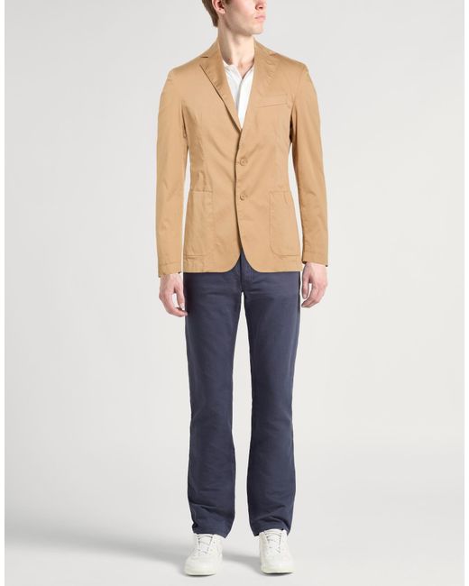 Boss Natural Camel Blazer Cotton, Polyamide, Polyester, Elastane for men