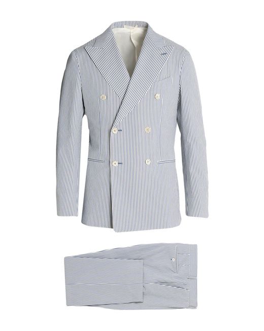 Caruso Gray Suit Cotton, Silk for men