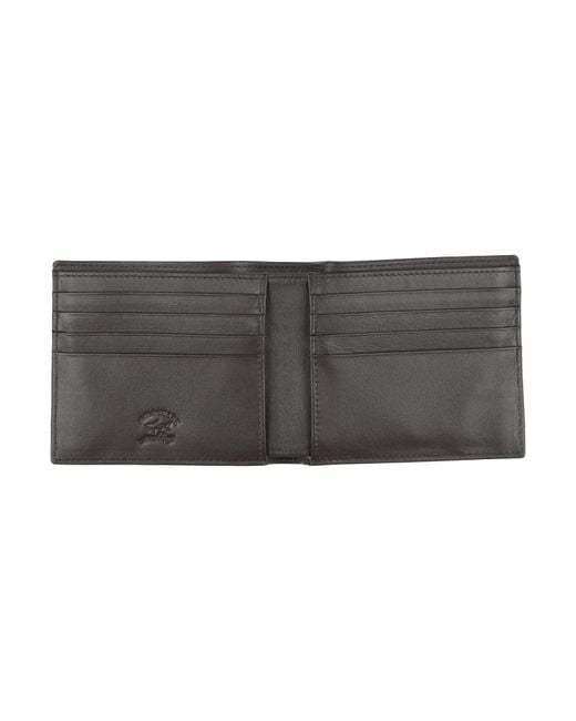 Paul & Shark Black Midnight Wallet Nylon, Cow Leather for men