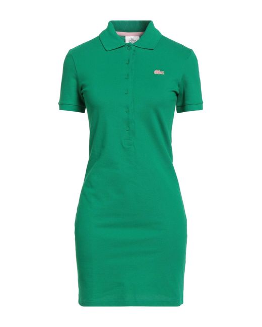 Lacoste Green Mini Dress Cotton, Elastane