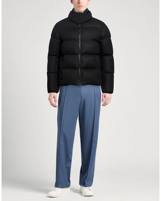 Herno Black Puffer Silk, Wool for men
