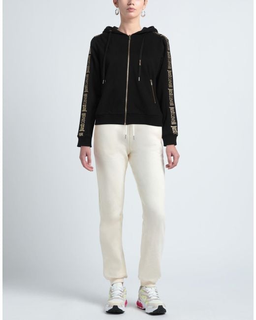 Just Cavalli Black Sweatshirt Cotton, Elastane