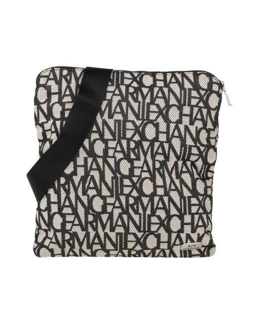 ARMANI EXCHANGE Black Cross-Body Bag Polyester, Cotton for men