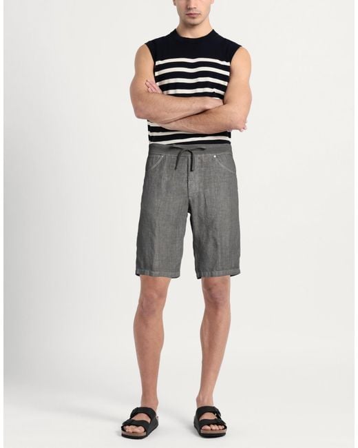 120% Lino Gray Shorts & Bermuda Shorts for men