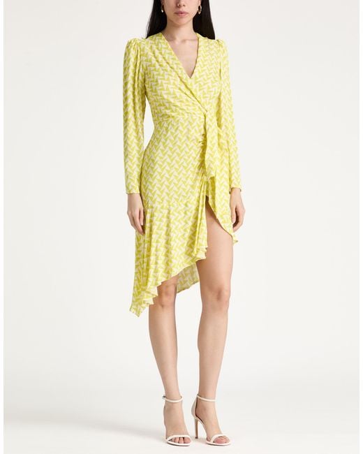 Elisabetta Franchi Yellow Midi Dress Viscose