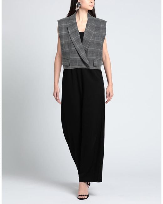 Soallure Gray Charcoal Blazer Polyester, Rayon, Elastane
