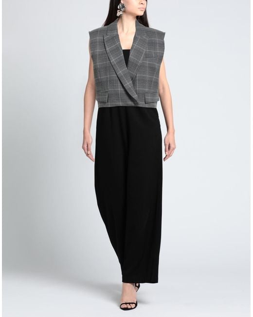 Soallure Gray Charcoal Blazer Polyester, Rayon, Elastane