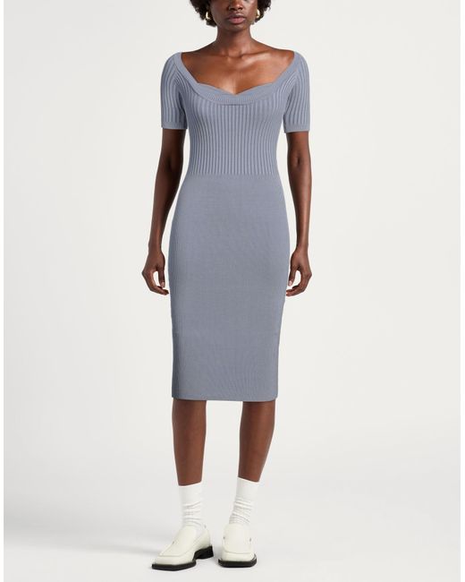 Robe midi Elisabetta Franchi en coloris Gray