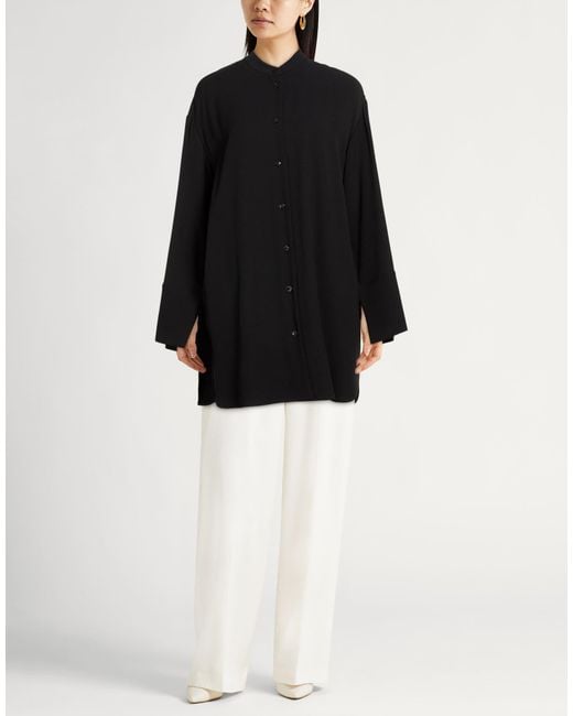 Agnona Black Shirt Viscose, Wool