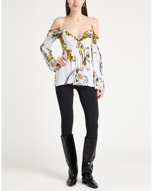 Versace Jeans Couture White Top Viscose, Elastane