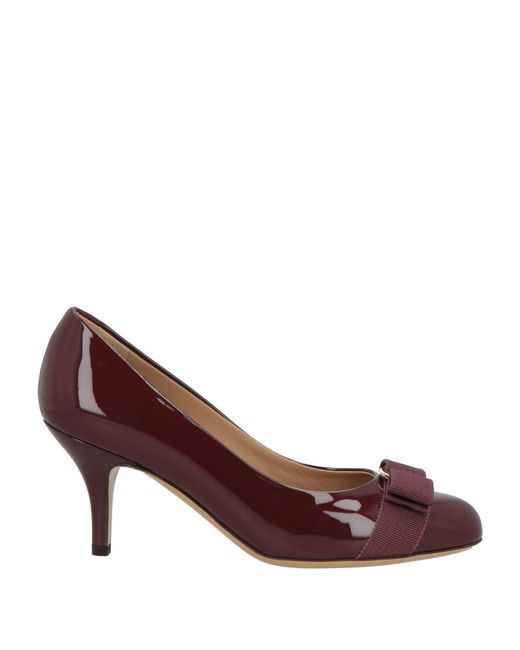 Ferragamo Purple Carla 70 Pumps Calfskin