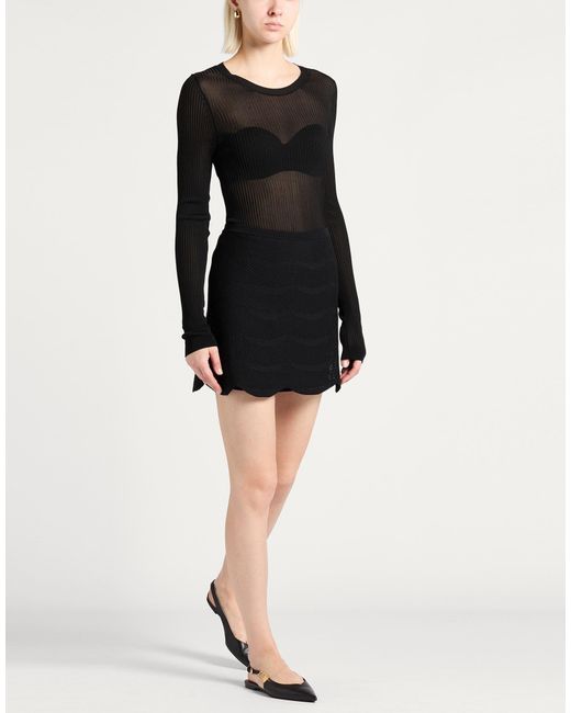 Tom Ford Black Mini Skirt Cotton, Silk