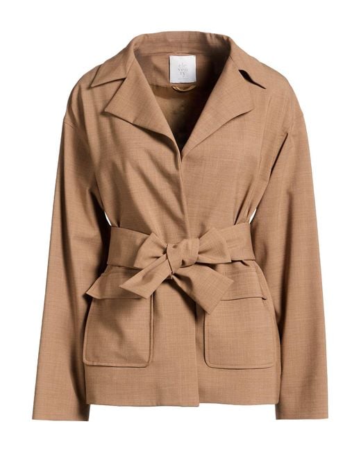 Eleventy Brown Blazer Wool, Elastane