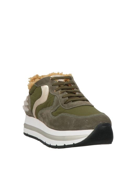 Voile Blanche Green Military Sneakers Leather, Textile Fibers