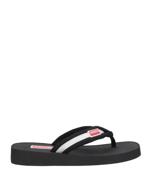 KENZO Black Thong Sandal Textile Fibers, Rubber