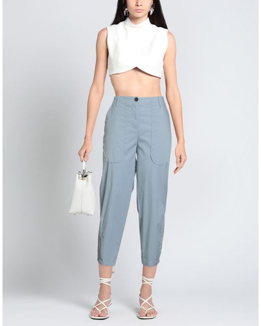 ALESSIA SANTI Blue Pants Cotton, Polyamide, Elastane