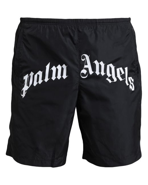 Palm Angels Black Swim Trunks for men