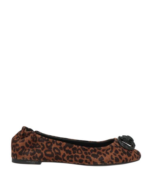 Kurt Geiger Brown Ballet Flats Leather