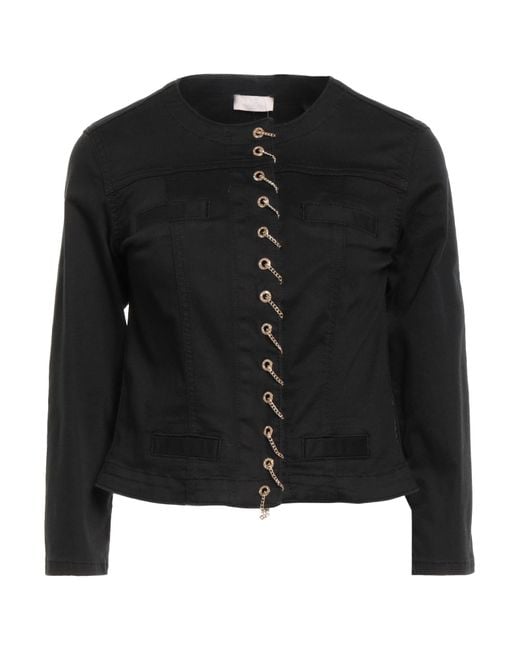 Liu Jo Black Jacket Cotton, Elastane