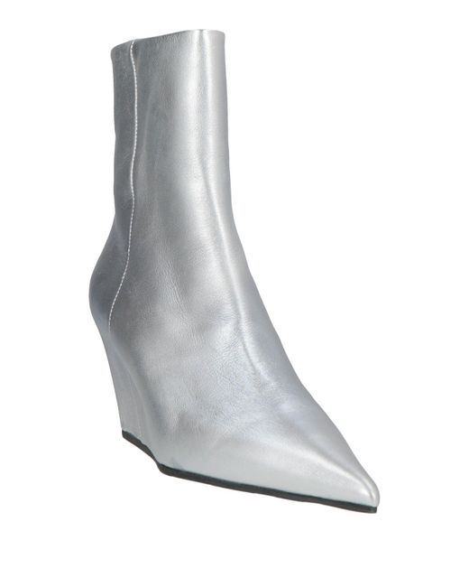 Vic Matié Gray Ankle Boots Leather