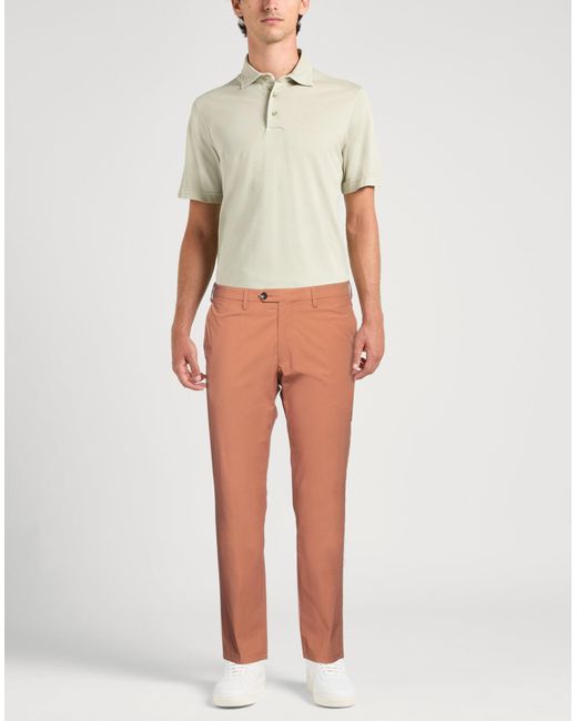 Michael Coal Red Rust Pants Cotton, Elastane for men