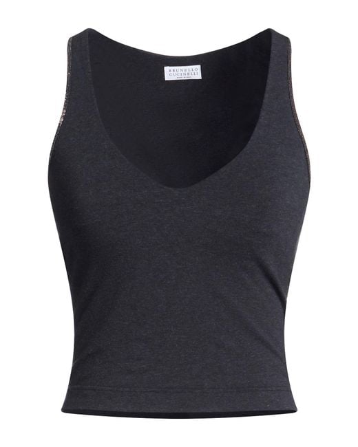 Brunello Cucinelli Blue Top Cotton, Elastane, Brass