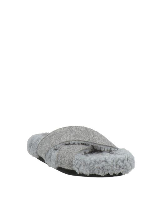 Ancient Greek Sandals Gray Sandals Textile Fibers, Shearling