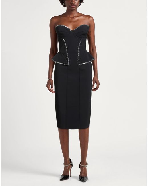 La Petite Robe Di Chiara Boni Black Midi Dress Polyamide, Elastane
