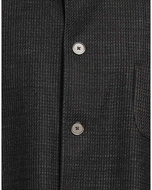 Santaniello Black Jacket Wool, Cotton for men