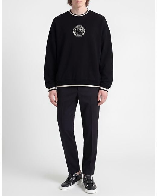 Dolce & Gabbana Black Sweatshirt Cotton, Polyester for men