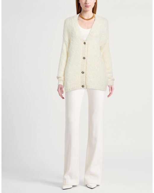 Manila Grace White Cardigan Acrylic, Mohair Wool, Polyamide