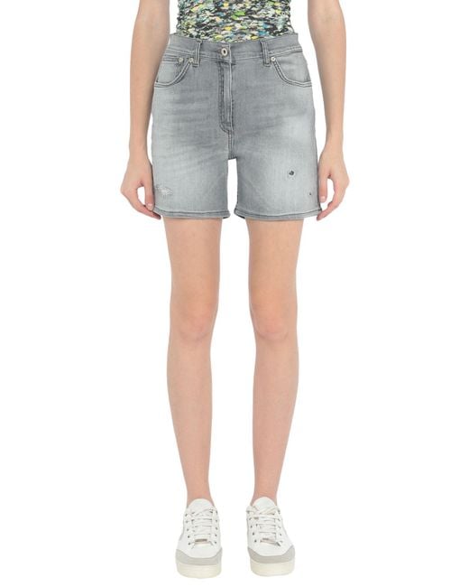 Dondup Gray Denim Shorts Cotton, Elastomultiester, Elastane