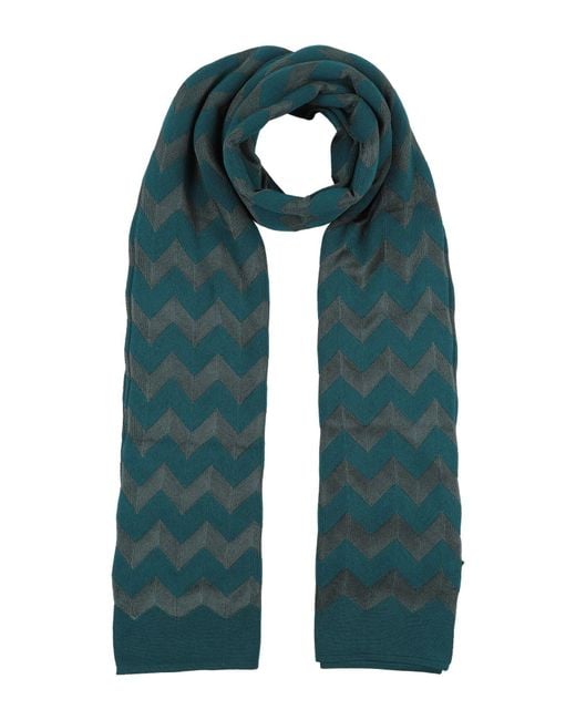 Missoni Green Scarf Wool, Rayon