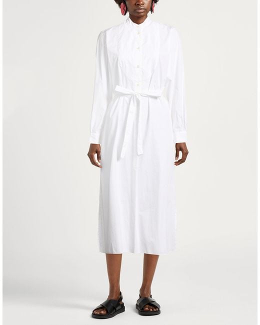 Officine Generale White Midi Dress