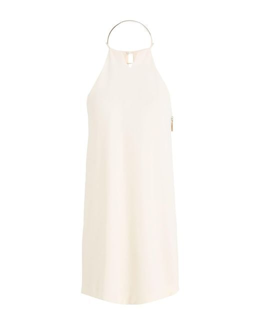 SIMONA CORSELLINI White Mini Dress Viscose, Elastane