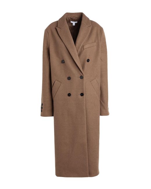TOPSHOP Coat in Brown | Lyst
