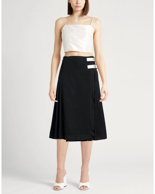 Jil Sander Black Midi Skirt Wool