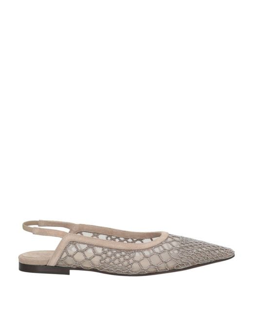 Brunello Cucinelli White Ballet Flats Polyamide