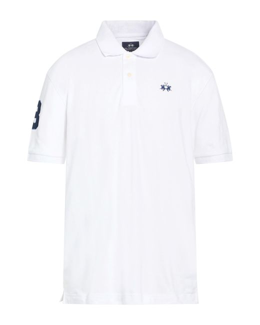 La Martina White Polo Shirt Cotton, Elastane for men