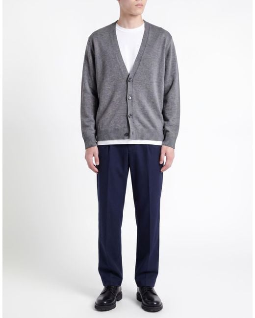 Alpha Studio Gray Cardigan Wool for men