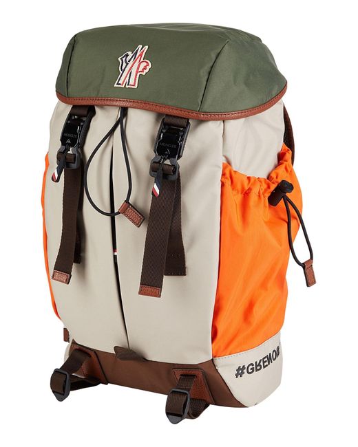 Moncler Green Military Backpack Calfskin, Polyamide, Polyester for men