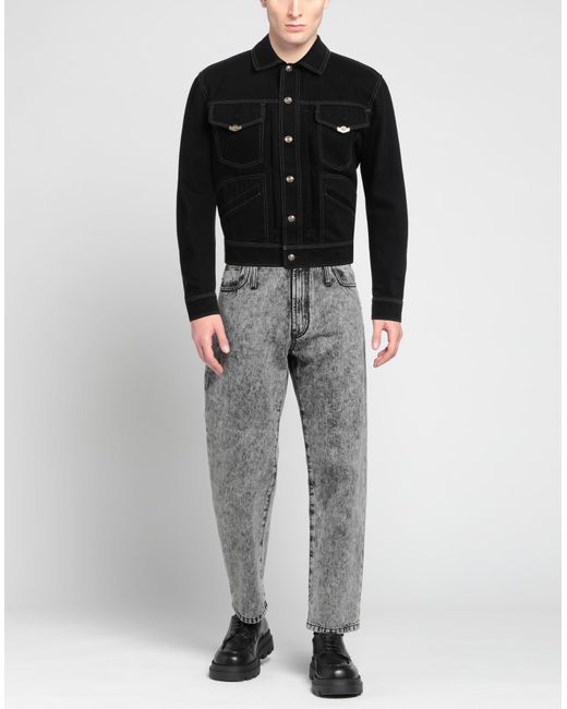 Versace Black Denim Outerwear Cotton for men