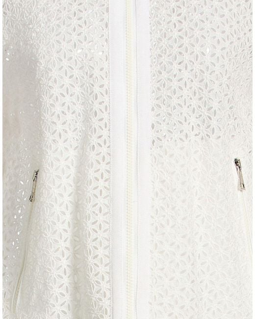 Moncler White Ivory Jacket Cotton, Polyamide, Polyester